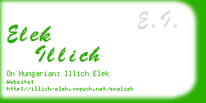 elek illich business card